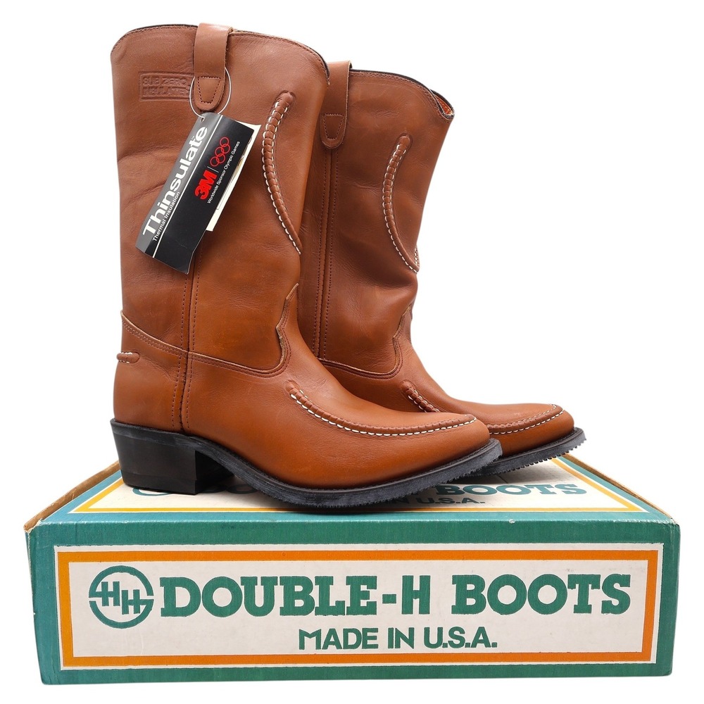 Double-H 90s Vintage Sub Zero Insulated Boots Mens 9 EE Brown Leather NEW